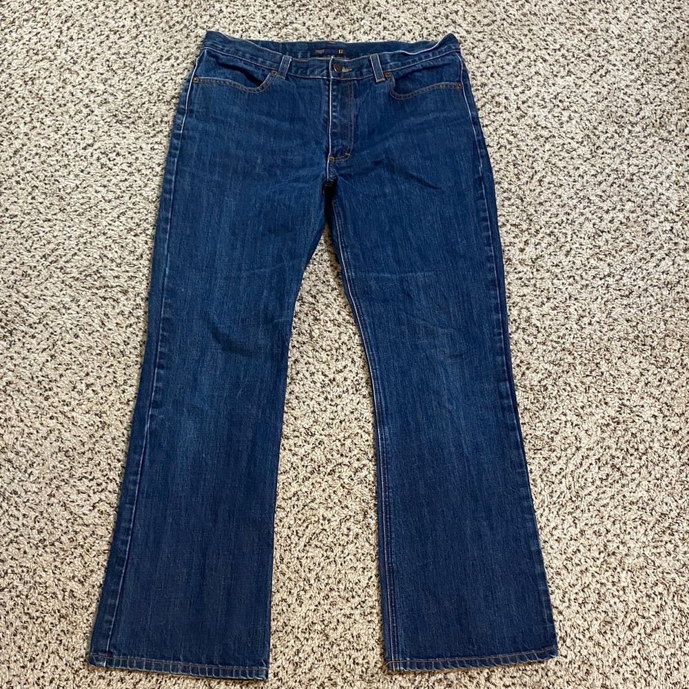 J. Crew dark wash boot cut cotton denim - no stretch - mid rise